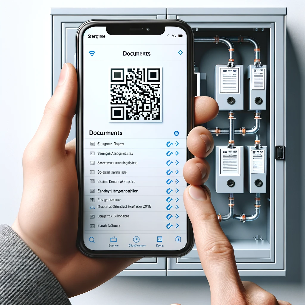 Stockage QR codes Illustration d'une liste de documents sur un smartphone.